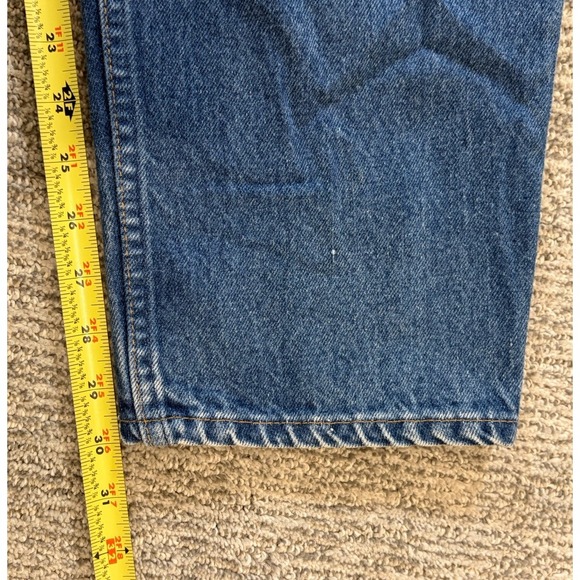 VINTAGE Levi's 550 Jeans 40x30 Blue Denim Tapered Orange Tag 90s USA Batwing Tag - Picture 11 of 12